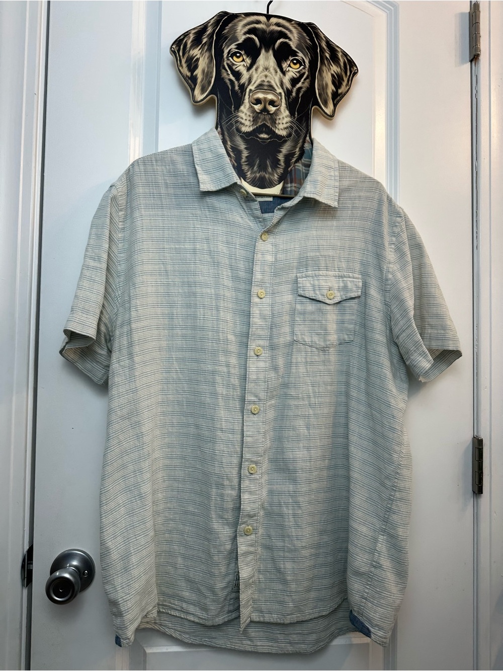 Grayers Clothiers Luxury Men's Short-Sleeve Button-Up Shirt in Light Blue
